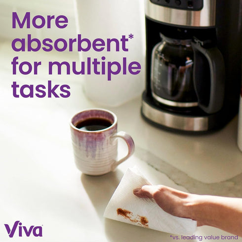 Viva Multi-Surface Cloth Paper Towels, Task Size - 12 Super Rolls (2 Packs of 6), 81 Sheets Per Roll