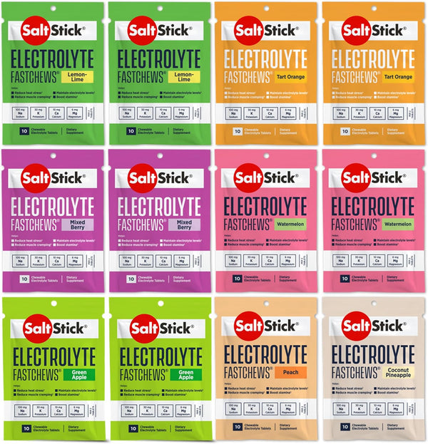 SaltStick Electrolyte FastChews Chewable Tablets | 120 Tablets - Variety Pack for Runners, Sports Nutrition