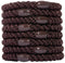 L. Erickson Brown Hair Ties for Thick Hair, 8 Pack, Mocha, No-Crease Bands with Strong Hold