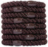 L. Erickson Brown Hair Ties for Thick Hair, 8 Pack, Mocha, No-Crease Bands with Strong Hold