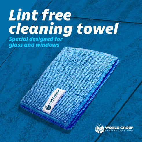 World Group Packing Solutions Glass Cleaner Foam, 19oz - 2 Pack, Fresh Scent with 2 Microfiber Rags