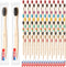 Sieral 120 Pcs Bamboo Toothbrush with Toothpaste, Individually Wrapped Disposable Travel Toothbrush Kit for Hotel,