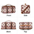 PU Bohemian Makeup Bag, Travel Make Up Organizer Case, Waterproof Portable Skincare Storage Pouch for Women, Large