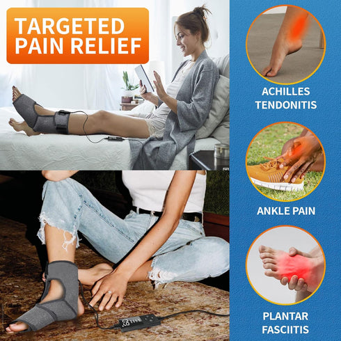 sticro Ankle Heating Pad for Achilles Tendonitis and Plantar Fasciitis Relief, Heated Ankle Brace Foot Heating Pad Wrap