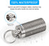 Titanium Waterproof Keychain Pill Holder Container, Portable Mini Size Pill Box Case for Outdoor Travel (2 Pack)