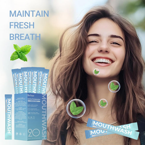 OUSTANE 15ml Packets, (20) Travel Size Fresh Mint Mouthwash, Alcohol-Free, Portable Long-Lasting Freshness