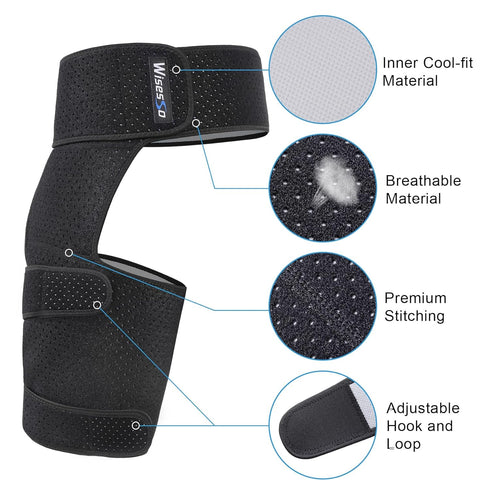 Hip Brace, Groin Wrap Hip Brace for Sciatica Pain Relief, Thigh Support for Groin, Thigh, Hamstring, Pulled Muscle Injury, Sciatic Nerve Brace For Men and Women, Gray