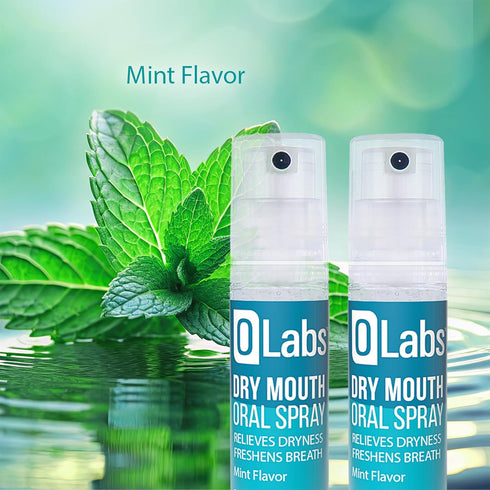 Olabs 2 Pack 4 (0.25 oz) Dry Mouth Spray - Sugar Free, Alcohol Free, Mint Breath Spray with Xylitol, - Travel Size