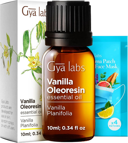 Set Set 2x0.34 oz Vanilla Essential Oil for Skin & Orange Essential Oil for Diffuser - Aromatherapy Grade Essential