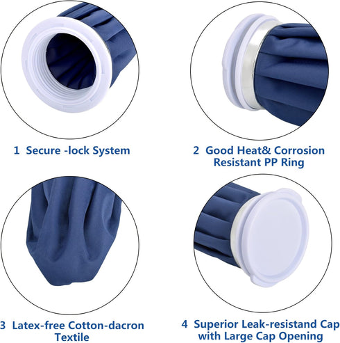 elitehood Ice Cold Pack Reusable Ice Bags for Injuries, Hot & Cold Therapy, 4-Pack, 3 Sizes