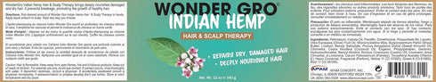Indian Hemp Hair Grease Pomade, 12 fl oz - Hair Regrowth Styling Treatment - Deeply Nourishes & Repairs Damages By Wonder Gro