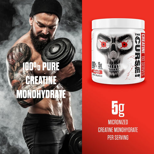 JNX SPORTS The Curse! Creatine Monohydrate Powder, 300g, 60 Servings of Pure Micronized Creatine