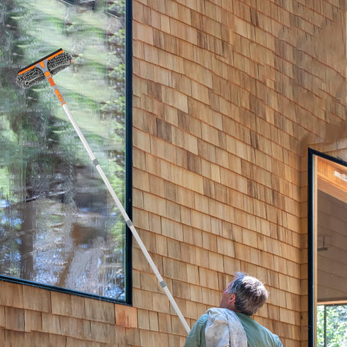 eazer 89'' Squeegee Window Cleaner 2 in 1 with Rotatable Tool Kit, Extension Pole for Indoor/Outdoor Window and Car
