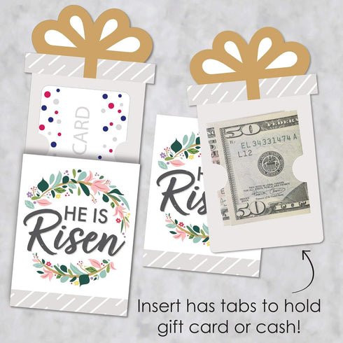Set 8 Big Dot of Happiness Easter Gift Card Holders, Religious, Bunny Money Envelopes Double-Sided Cardstock Sleeves