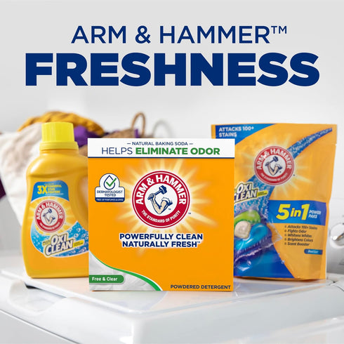 HAMMER 100 ARM & Powder Laundry Detergent, Free of Perfume and Dyes, Loads