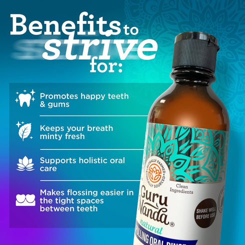 GuruNanda Daily Oral Care Bundle Hydroxyapatite Toothpaste & Coconut Oil Pulling Mouthwash for Stronger Teeth & Happier