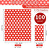 DYLIVeS 100 Pack Red and White Polka Dots Guest Towel Napkins, 3-Ply Disposable Dinner Napkins for Parties & Events