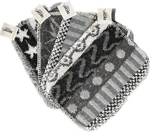 Skoy Scrub: 4-pack Reusable Non-Scratching Dish Scrubber for Kitchen and Household Cleaning, Dishwasher Safe