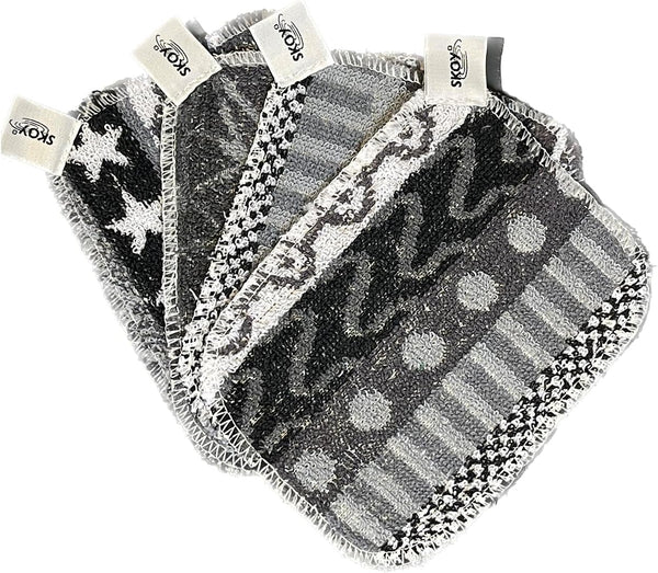 Skoy Scrub: 4-pack Reusable Non-Scratching Dish Scrubber for Kitchen and Household Cleaning, Dishwasher Safe