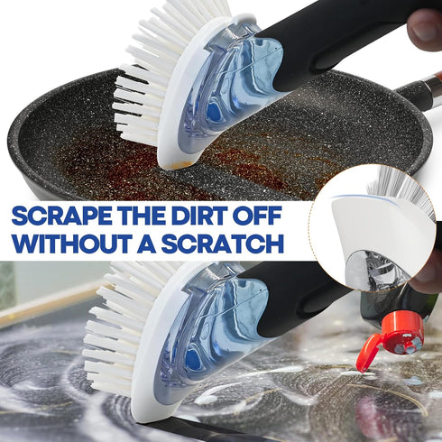 RIMAY Soap Dispensing Dish Brush, Dish Scrubber with Soap Dispenser, Dish Soap Brush, Dish Wand with Soap Dispenser