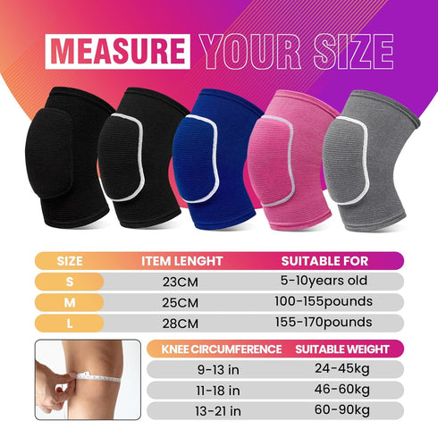 Volleyball Knee Pads for Women, Men, Kids - Knee Brace for Basketball, Volleyball, Football, Dance (Red, Large)