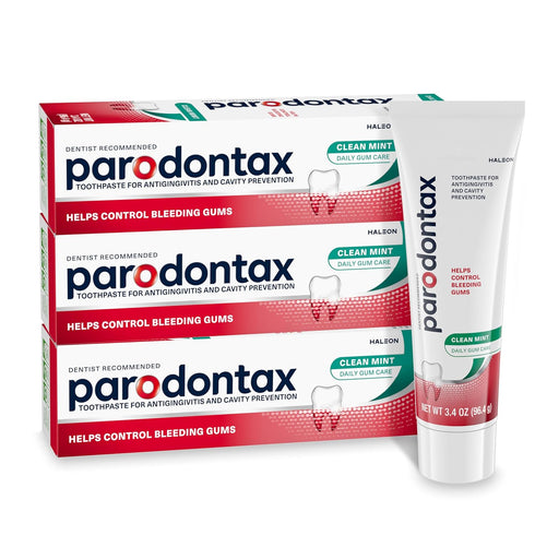 Parodontax Clean Mint Toothpaste - For Gum Health, Helps Cavity Prevention, Anticavity and Antigingivitis, 3.4 Oz x 3