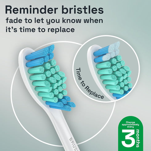 Brushmo Total Clean Replacement Toothbrush Heads, 8 Standard Soft Dupont Bristles for Philips Sonicare Electric
