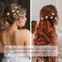 YISSION 20Pcs Mini White Rhinestone Flower Hair Clips, Decorative Hair Barrettes and Pins for Girls Women Bridal