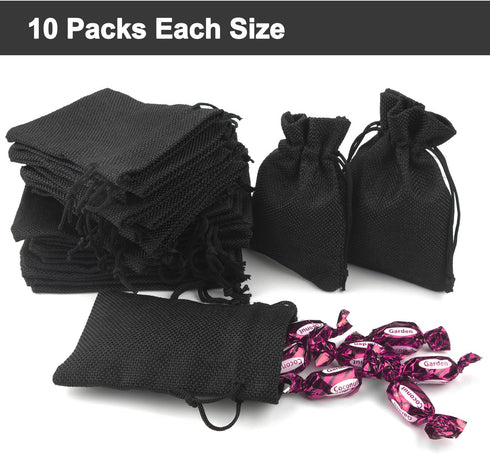 Burlap Drawstring Bags Set - 20 Sacks for Small Favor, Gift, Treat, Goodie, Jewelry, Mini Decor, Craft, Candy, Tea