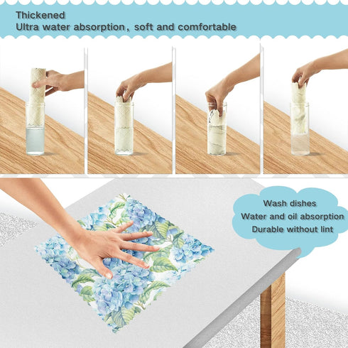 ALAZA Dish Towels | Kitchen Cleaning Cloths | Set of 6 Super Absorbent Lint Free Dish Cloths