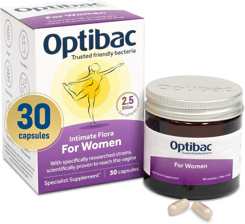 Optibac Probiotics For Women - Vegan Probiotic, 2.5 Billion CFU, 30 Capsules, Support Vagina Flora and Urinary Tract