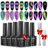 MIZHSE 9D Cat Eye Gel Nail Polish Set, Magnetic Cat Eye Gel Polish, 10ml*6 with 2 Magnets, Chameleon Magic Effect