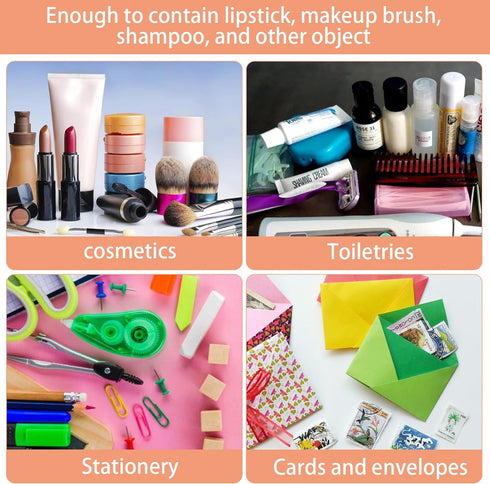 Transparent Makeup Bag, Small Waterproof PVC Cosmetic Pouch Case for Lipstick, Facial Cleanser, Shampoo Storage
