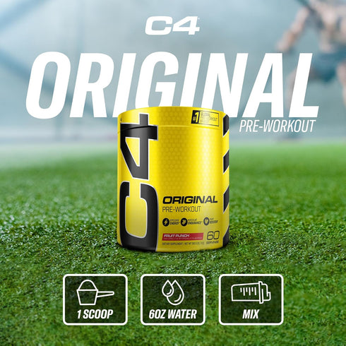 C4 Original Pre Workout Powder Fruit Punch - Sugar Free Energy for Men & Women - 150mg Caffeine + Beta Alanine +