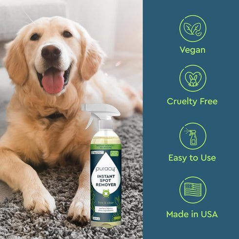 Puracy Stain Remover: Cleaning Spray for Clothes, Natural Spot Cleaner, Laundry Stain Remover, 25oz Free & Clear