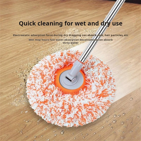 78in Adjustable Cleaning Mop, Extendable Wall Cleaner with 360° Rotatable Long Handle, 3 Reusable Heads for Window and