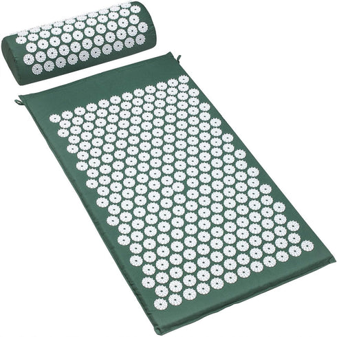 Sivan Acupressure Mat and Pillow Set for Back and Neck Pain Relief - Green, Chronic Pain Treatment