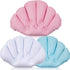 Jetec 3 Pieces Inflatable Bath Pillow with Suction Cups, Soft Terry Cloth Covered Shell Shape Bathtub Spa Pillow for
