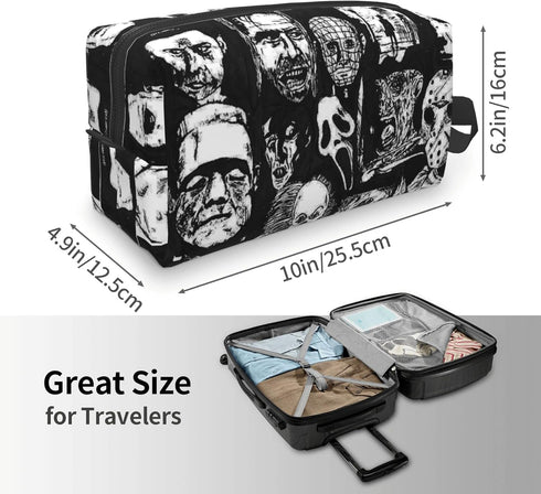 Women's Horror Icons Cosmetic Bags, Makeup Pouch, Travel Toiletry Storage Bag