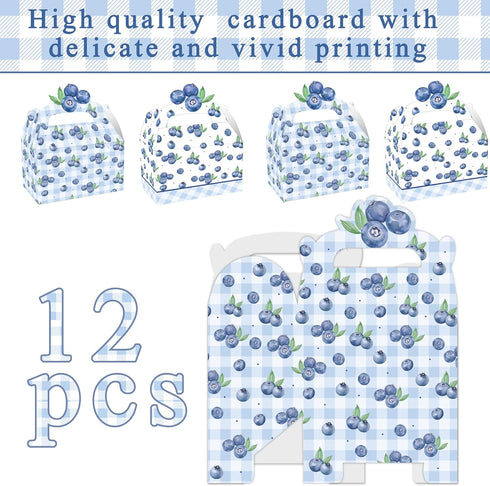 umoni 12PCS Blueberry Party Favor Treat Box Blueberry Baby Shower Decorations Blueberries Birthday Gift Box Berry