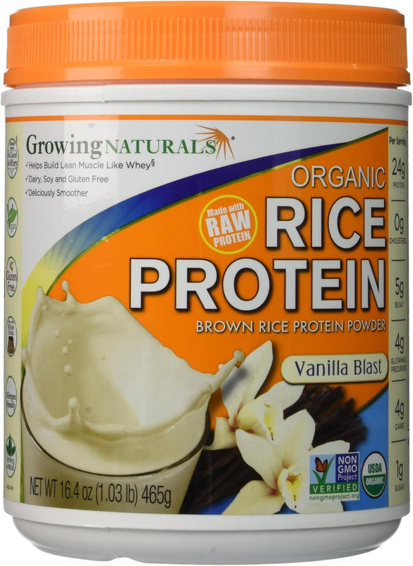Organic Raw Rice Protein, Vanilla Blast Flavor, 16.4 oz