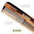 Kent A OT Small Double Tooth Hair Pocket Comb, Fine/Wide Tooth for Hair, Beard, and Mustache Grooming