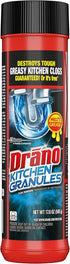 Drano Kitchen Granules Drain Clog Remover and Cleaner, Unclogs blockage from Grease or Cooking Oil, 17.6 oz