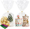 NPLUX 50 Pack Cellophane Bags, Clear Flat Bottom Treat Bags with Twist Ties for Candy, Gift Wrapping