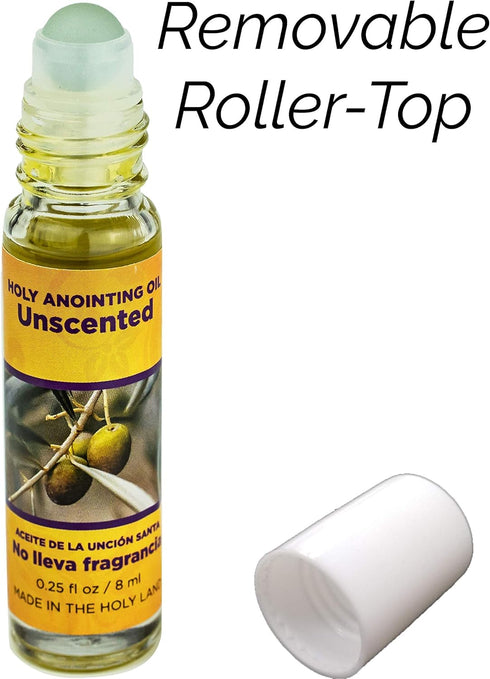 Set 6 0.25 oz Unscented Anointing Oil from Israel, Bulk of Roll On Bottles, Made in the Holy Land of Jerusalem, Each