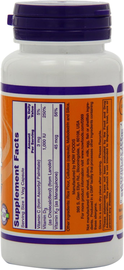 Vitamin D-3 & K-2, 120 VegiCaps (Pack of 2)