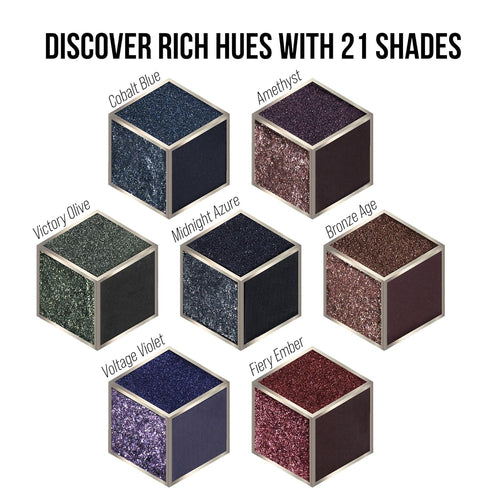 Black Smokey Eyeshadow Makeup Palette - Dark Glitter Shimmer Matte Palettes for Halloween Goth Make Up, 21 Colors