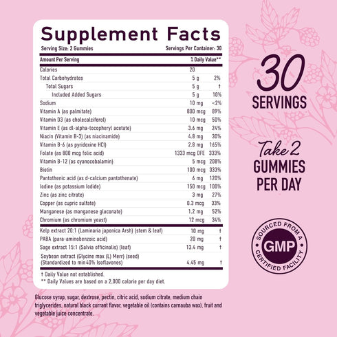 Gummies D3, 60 Count Menopause Support | Hormone Balance Relief for Hot Flashes, Night Sweats, Mood Swings, & Bloating