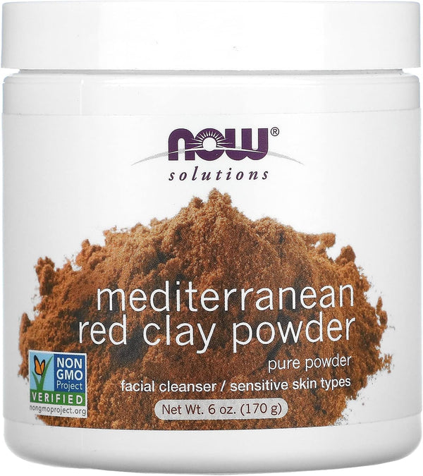 NOW Foods Red Clay Powder - 6 oz, Moroccan Detoxifying Skin Treatment Mask