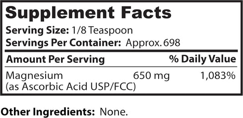 Dr Clark Vitamin C Powder Ascorbic Acid - Immune Support Supplement, Gluten Free, 454gm | 16oz